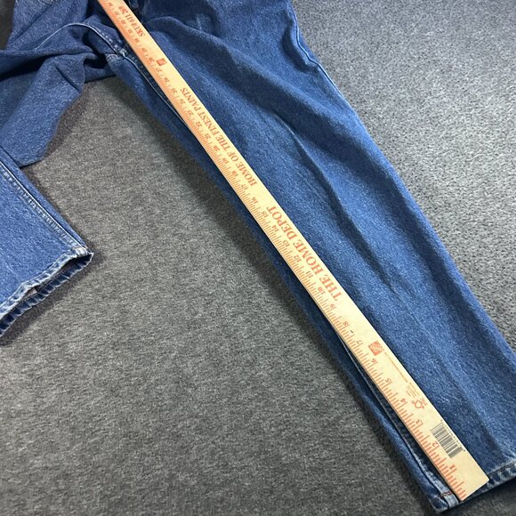 vtg womans TALBOTS Mom Jeans Sz 12 Blue High Rise 100% Cotton Straight 90s y2k - Picture 3 of 13